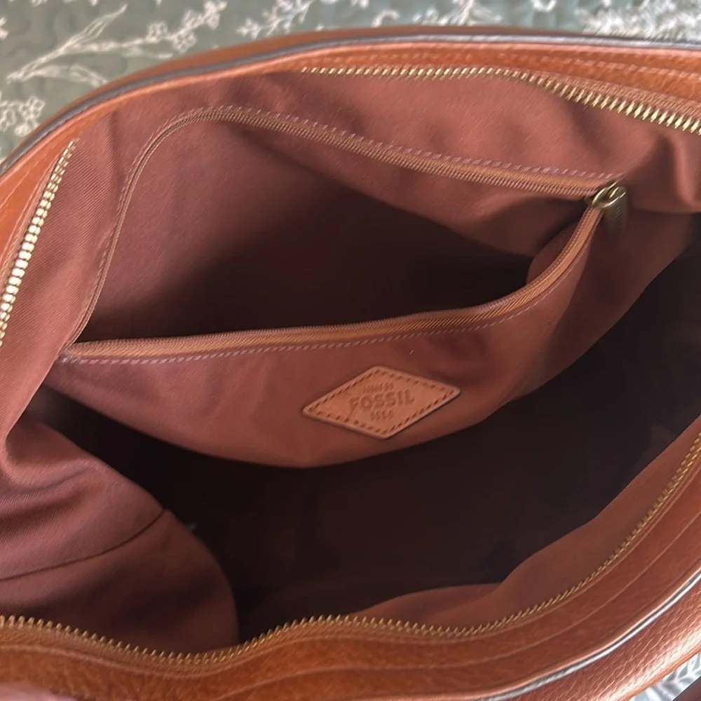 Fossil American vintage Brown Leather Shoulder bag - Picture 6 of 8